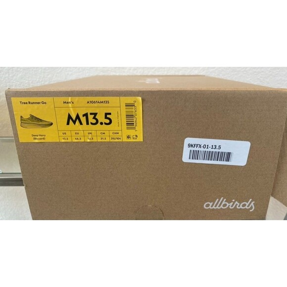 Allbirds Tree Runner Go Running Shoes Mens 13.5 Navy Blue White Retail Box